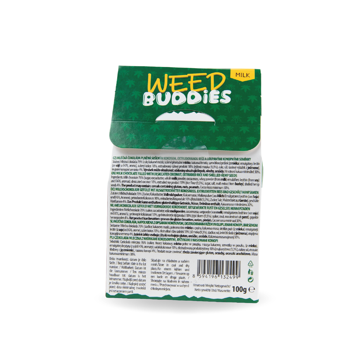 Euphoria Weed Buddies Rice Balls: Milk Chocolate with Hemp Seeds & Coconut (Single Piece)