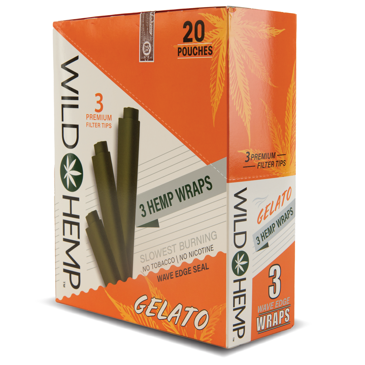 CDU Wild Hemp: 3 Hemp Wraps - Gelato (20 Pack)