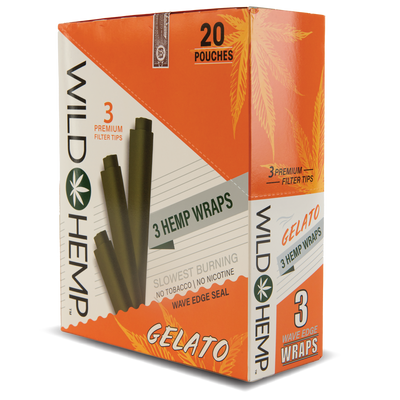 CDU Wild Hemp: 3 Hemp Wraps - Gelato (20 Pack)