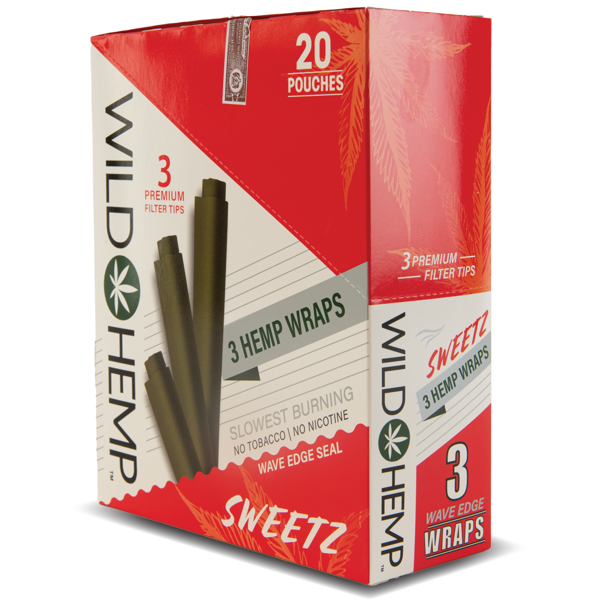 CDU Wild Hemp: 3 Hemp Wraps - Sweetz (20 Pack)