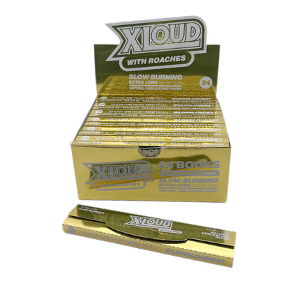 Loud Ldn XLoud Rolling Papers & Tips: Gold - Extra Long (24 Pack)