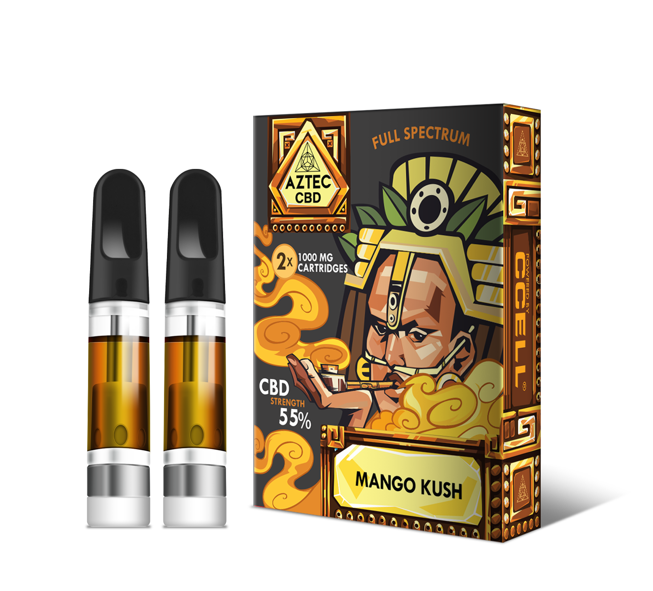 Aztec 55% CBD Cartridges-2 Pack - Mango Kush