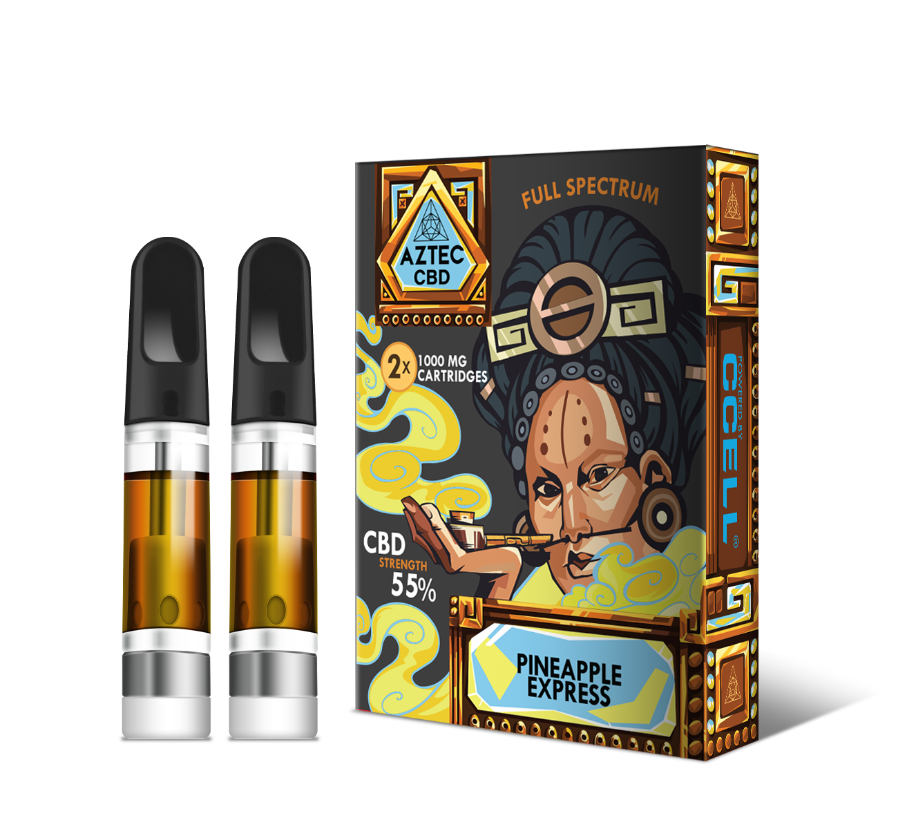 Aztec 55% CBD Cartridges-2 Pack - Pineapple Express