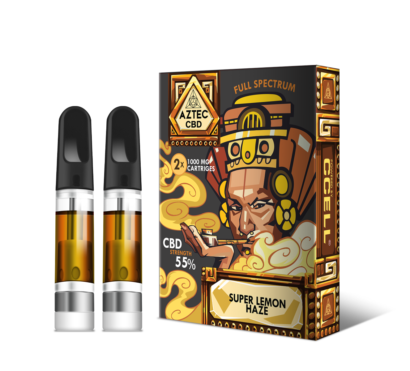 Aztec 55% CBD Cartridges-2 Pack - Super Lemon Haze