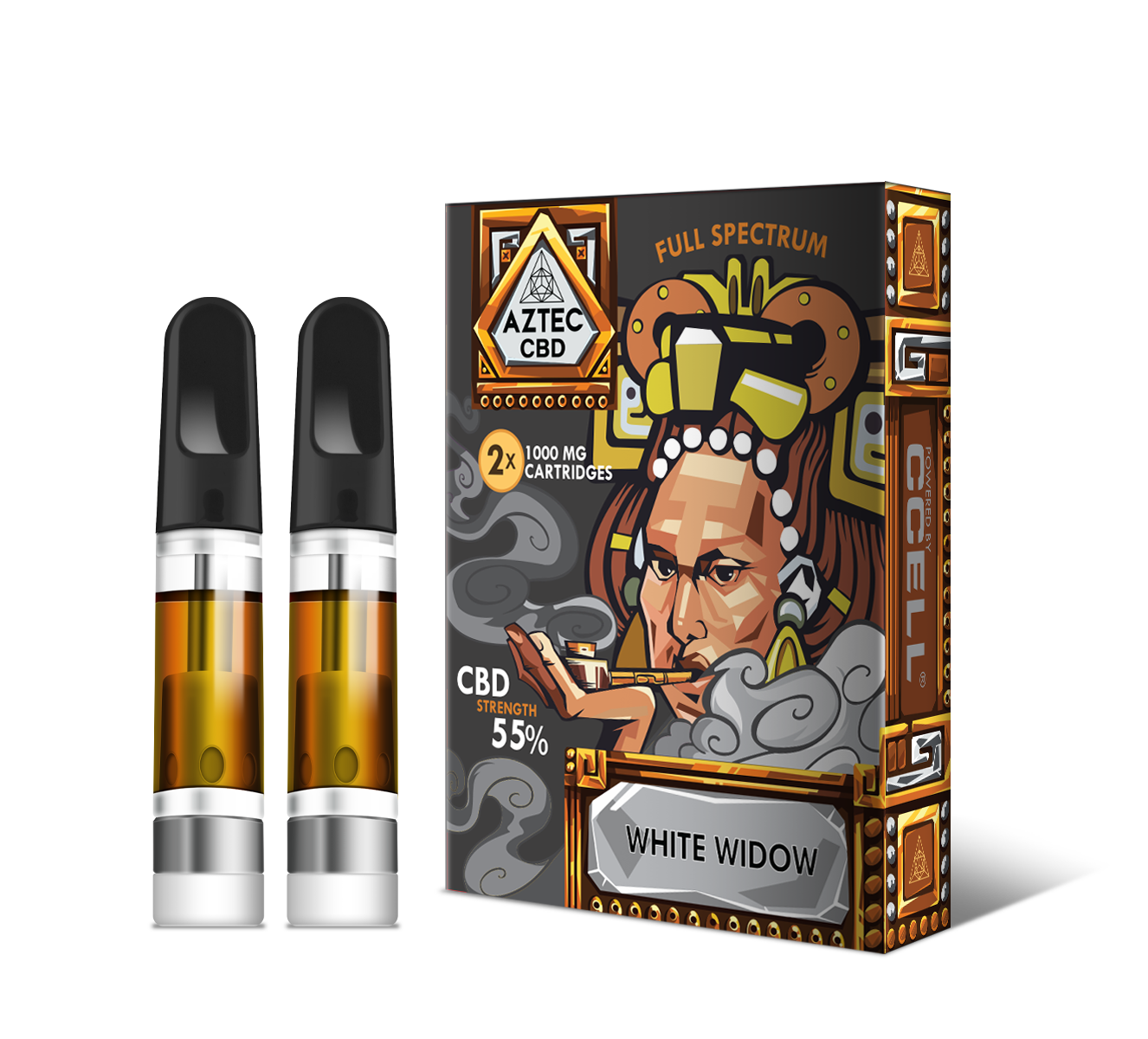 Aztec 55% CBD Cartridges-2 Pack - White Widow