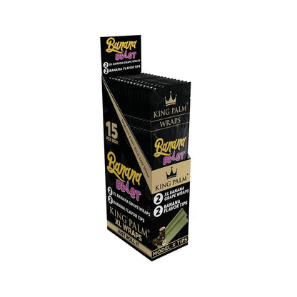 King Palm Palm Leaf Wraps + Squeeze & Pop Tips - Banana Blast (15pcs)