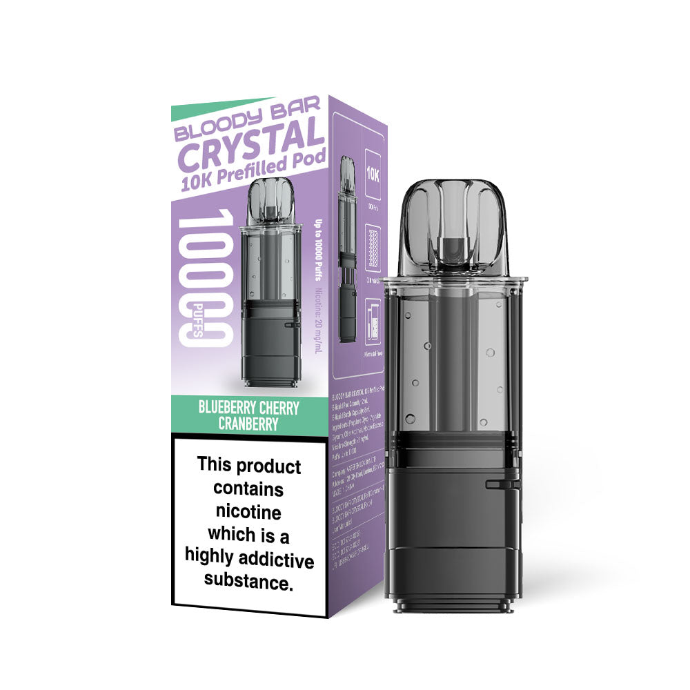 Bloody Bar Crystal 10K Refill Pods: Blueberry Cherry Cranberry - 20mg