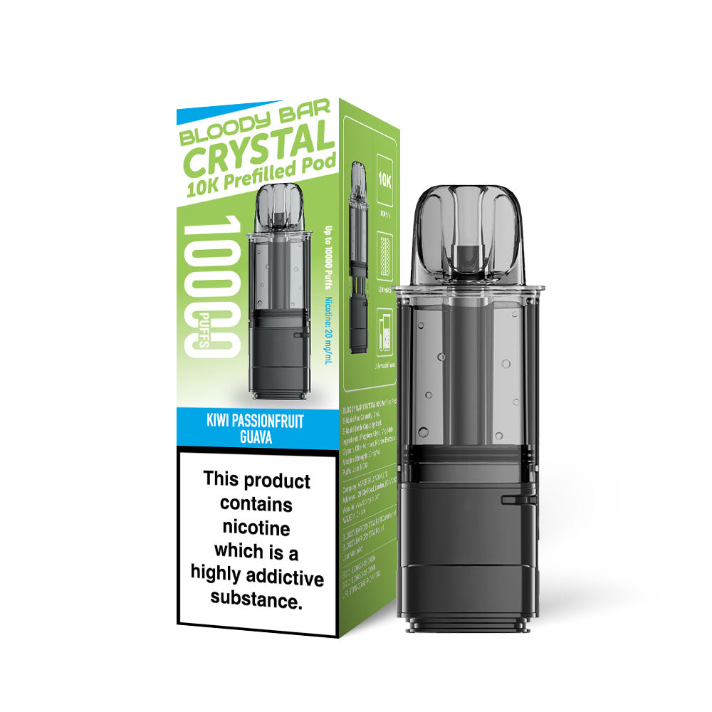 Bloody Bar Crystal 10K Refill Pods: Kiwi Passion Fruit Guava - 20mg
