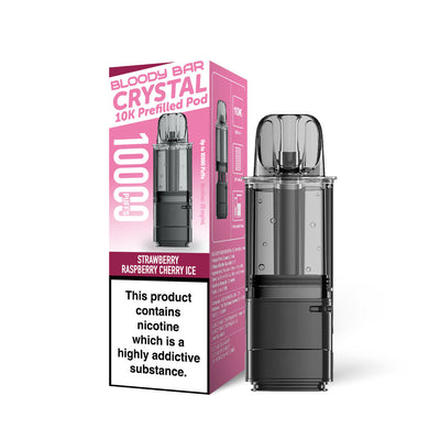 Bloody Bar Crystal 10K Refill Pods: Strawberry Raspberry Cherry Ice - 20mg