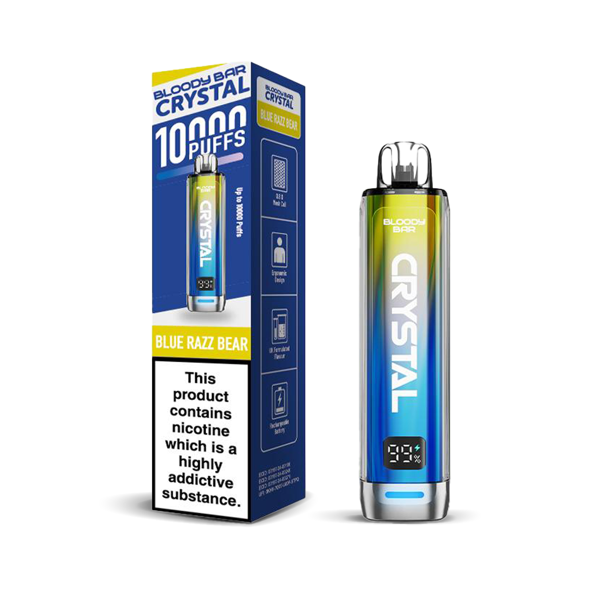 Bloody Bar Crystal 10K Pod Kits: Blue Razz Bear – 20mg