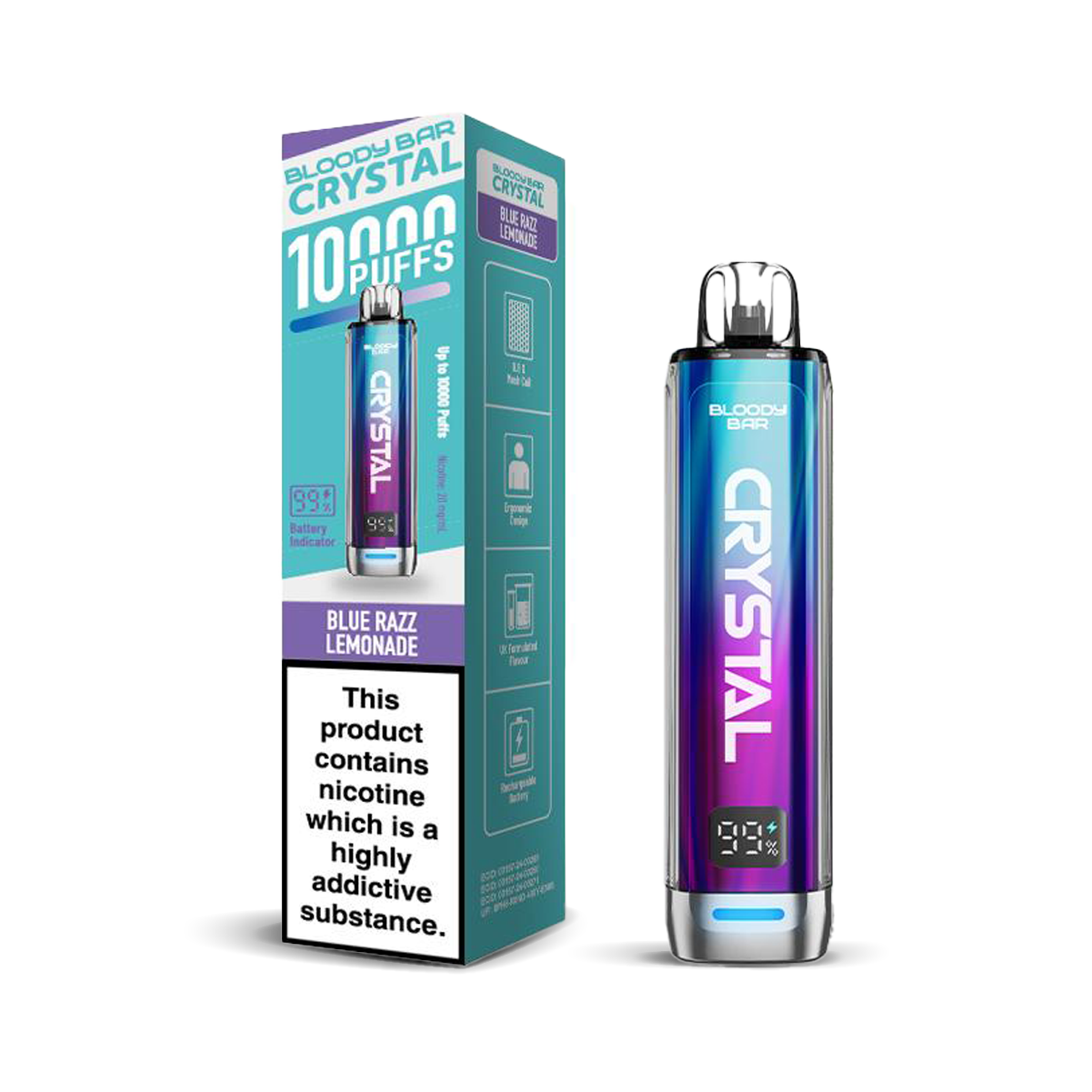 Bloody Bar Crystal 10K Pod Kits: Blue Razz Lemonade – 20mg