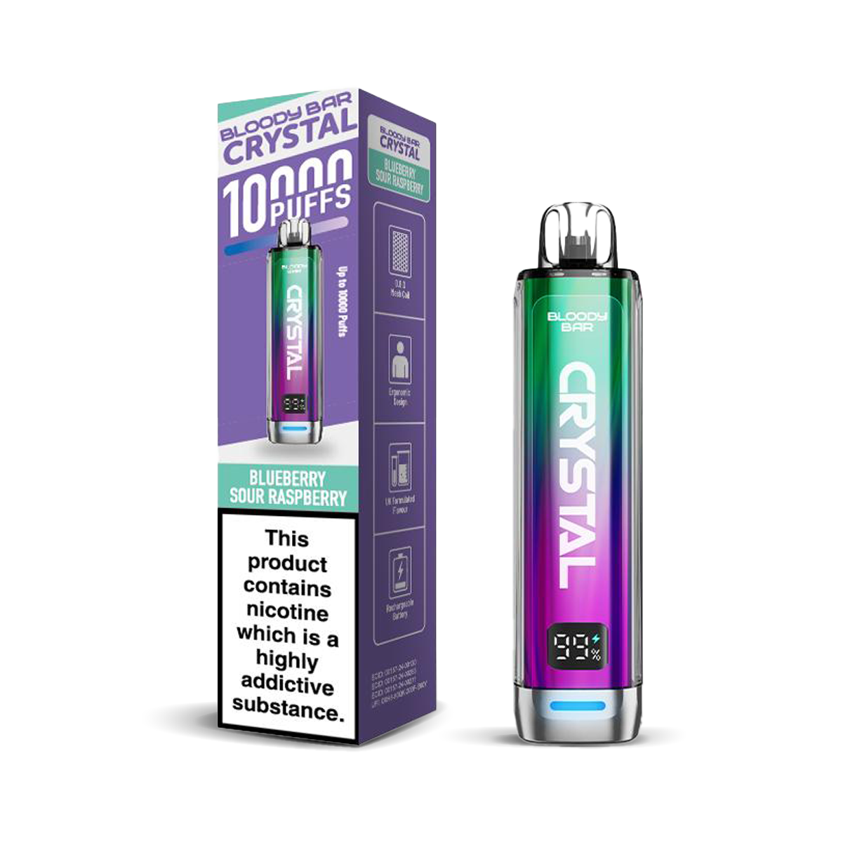 Bloody Bar Crystal 10K Pod Kits: Blueberry Sour Raspberry – 20mg