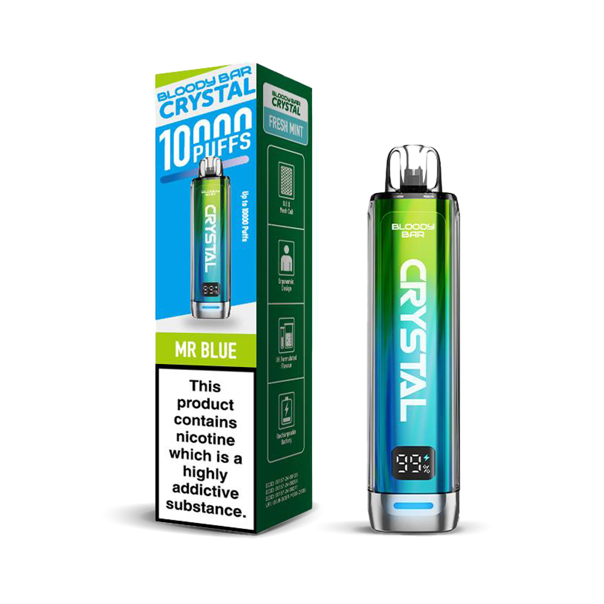 Bloody Bar Crystal 10K Pod Kits: Mr Blue – 20mg