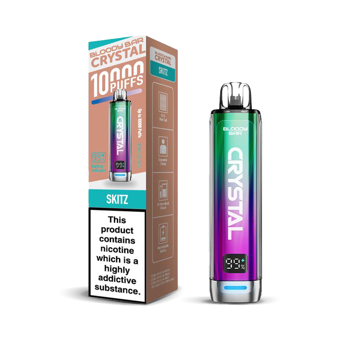 Bloody Bar Crystal 10K Pod Kits: Skitz – 20mg