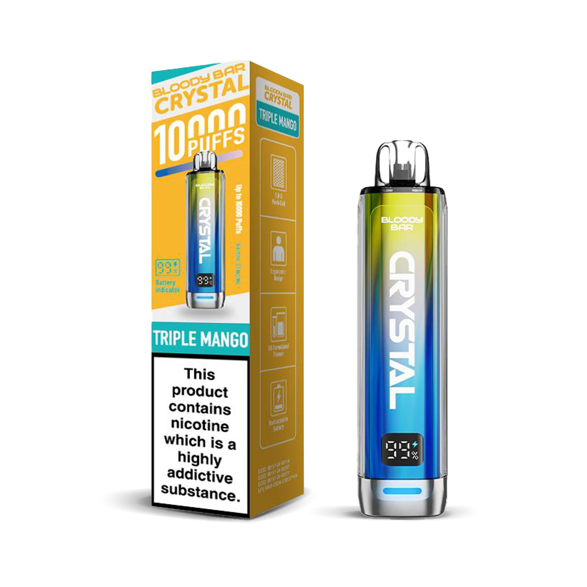 Bloody Bar Crystal 10K Pod Kits: Triple Mango – 20mg
