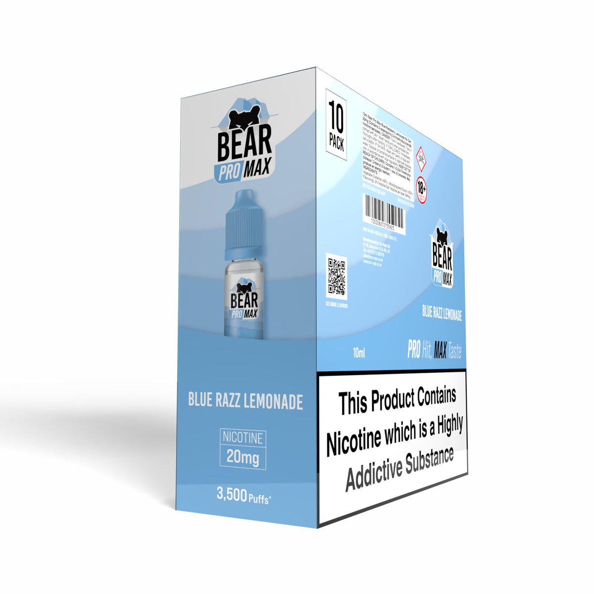 BEAR Pro MAX Salts: Blue Raspberry Lemonade - 10mg (10 Pack)