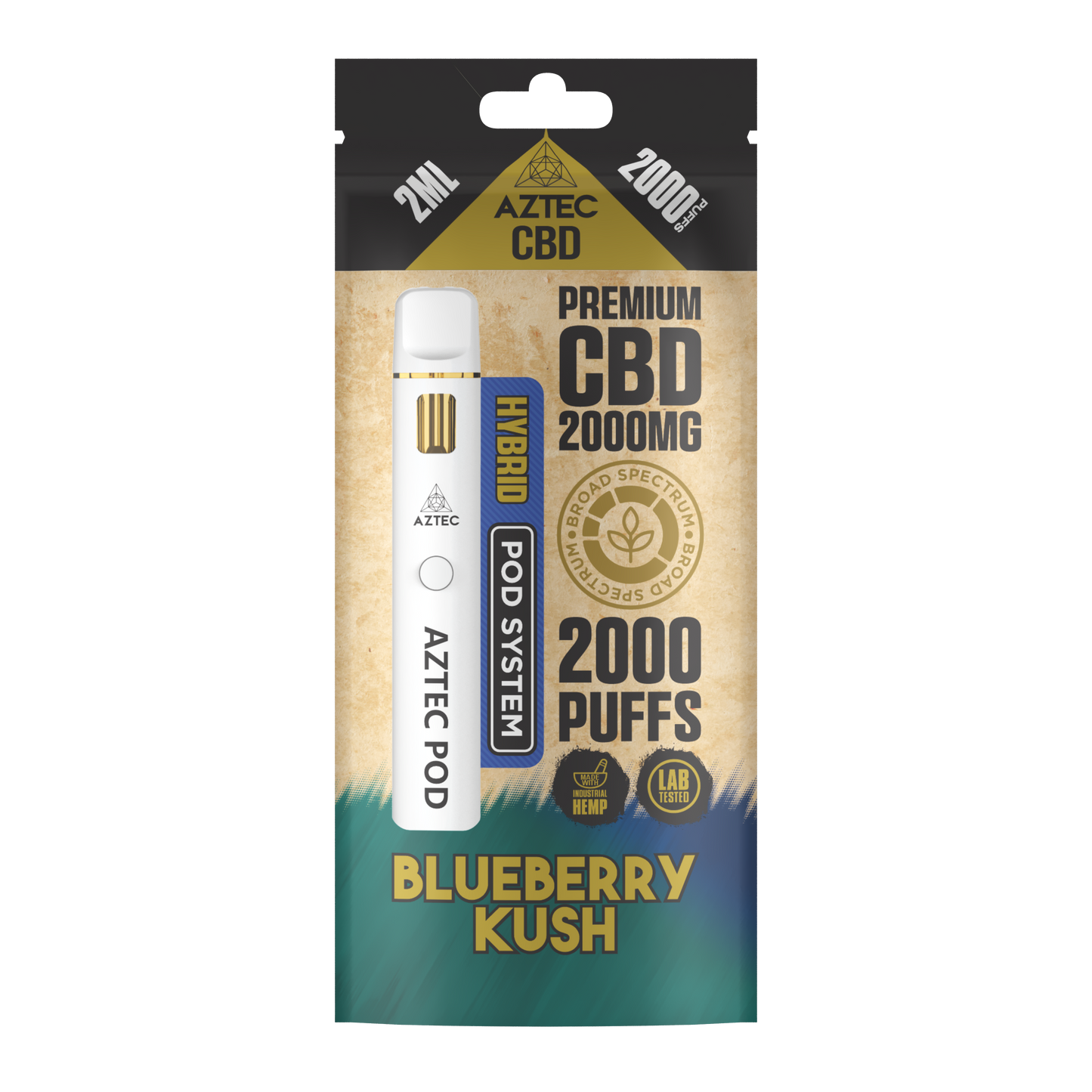 Aztec CBD Premium CBD Pod System 2000mg 2ml - Blueberry Kush