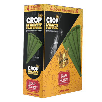 Crop Kingz King Size Organic Premium Cones - Brass Monkey (10pcs)