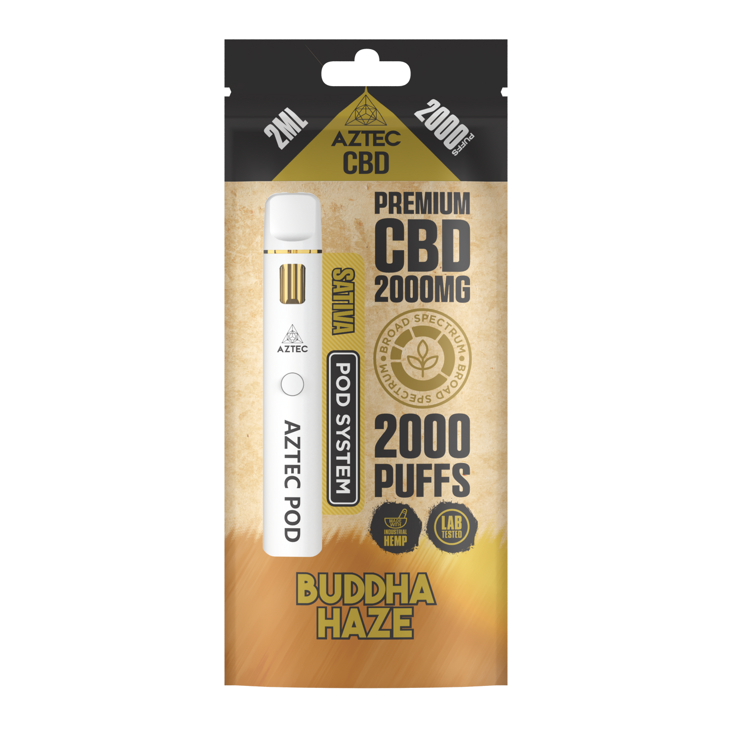 Aztec CBD Premium CBD Pod System 2000mg 2ml - Buddha Haze