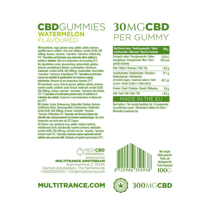 MediCBD CBD Gummy Bears: Watermelon - 300mg