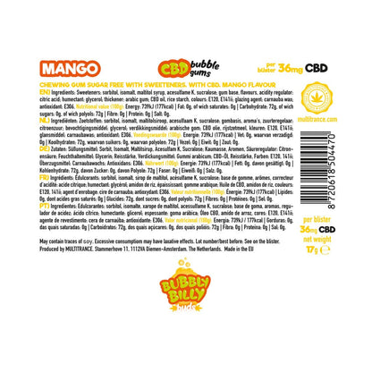 Bubbly Billy Bud's CBD Chewing Gum: Mango - 36mg (24 Pack)
