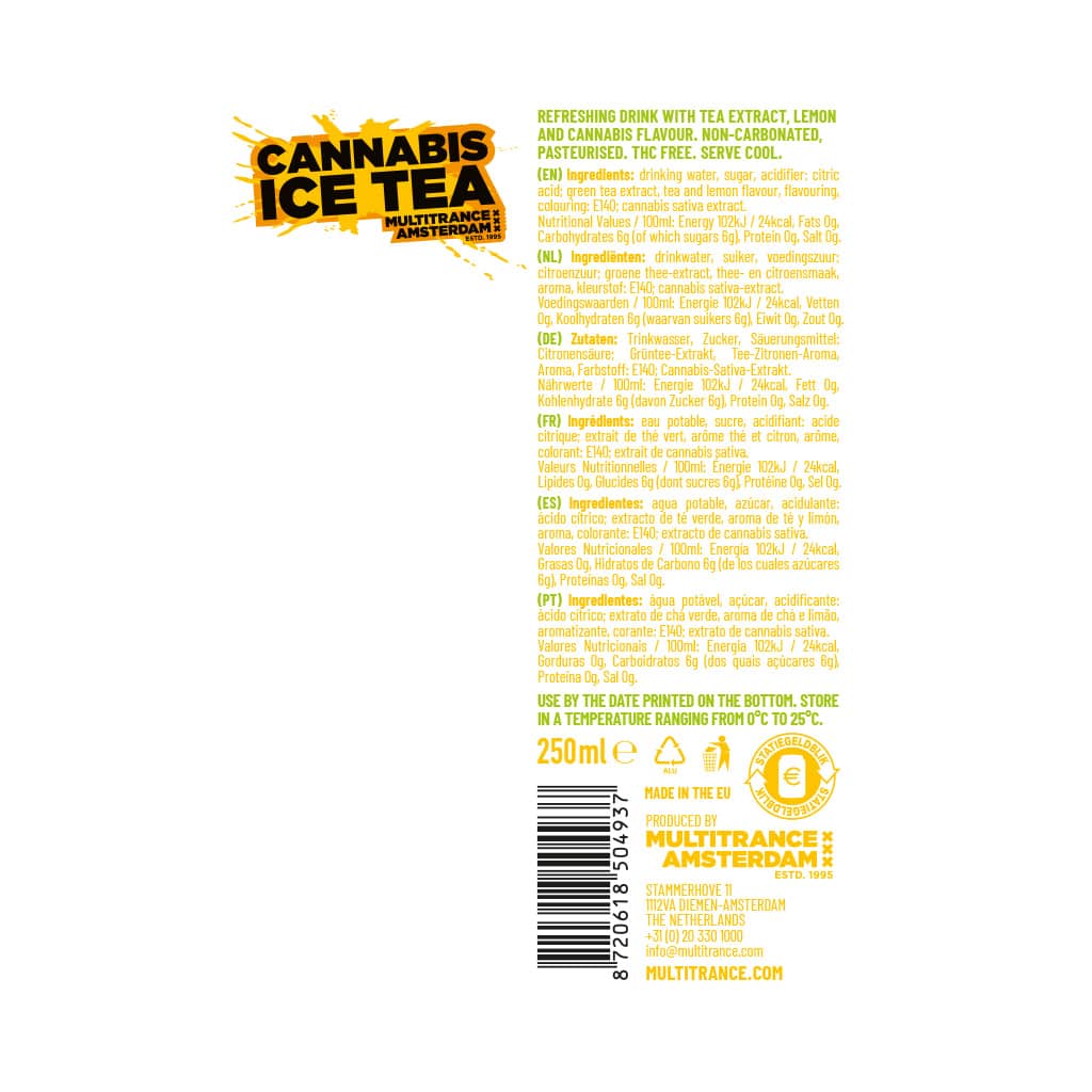 Multitrance Cannabis Ice Tea: Lemon - 250ml (24 Pack)