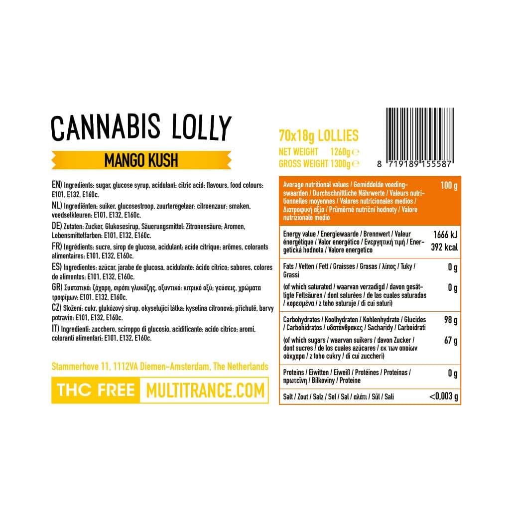 Multitrance Haze Lollipops - Mango Kush (70 pcs)