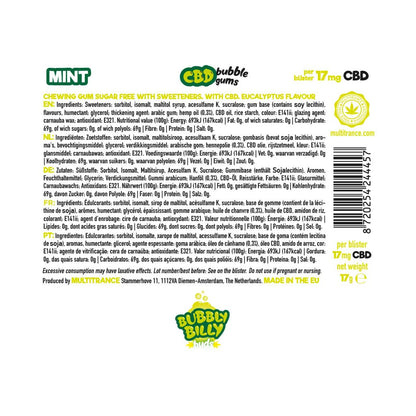 Bubbly Billy Bud's CBD Chewing Gum: Peppermint - 17mg (24 Pack)