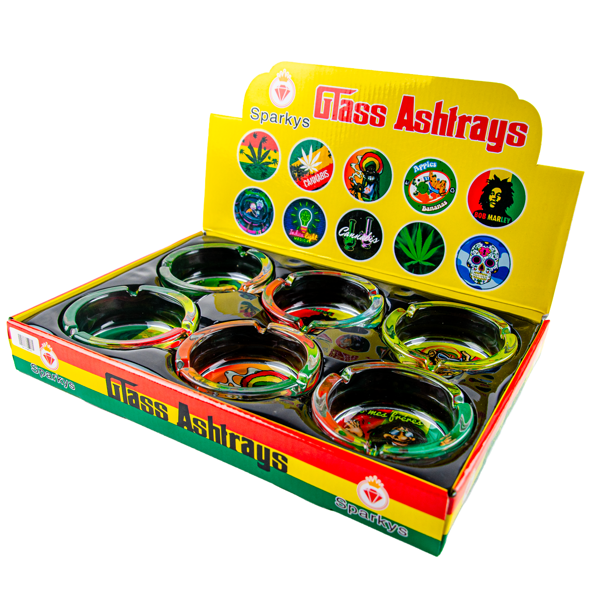Sparkys Glass Ashtray (6 Pack)