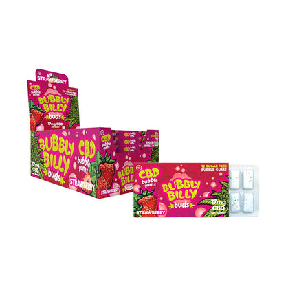 Bubbly Billy Bud's CBD Chewing Gum: Strawberry - 17mg (24 Pack)