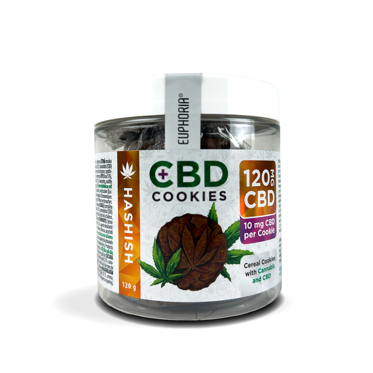 Euphoria CBD Cookies: Hashish - 120mg (Pot of 12)