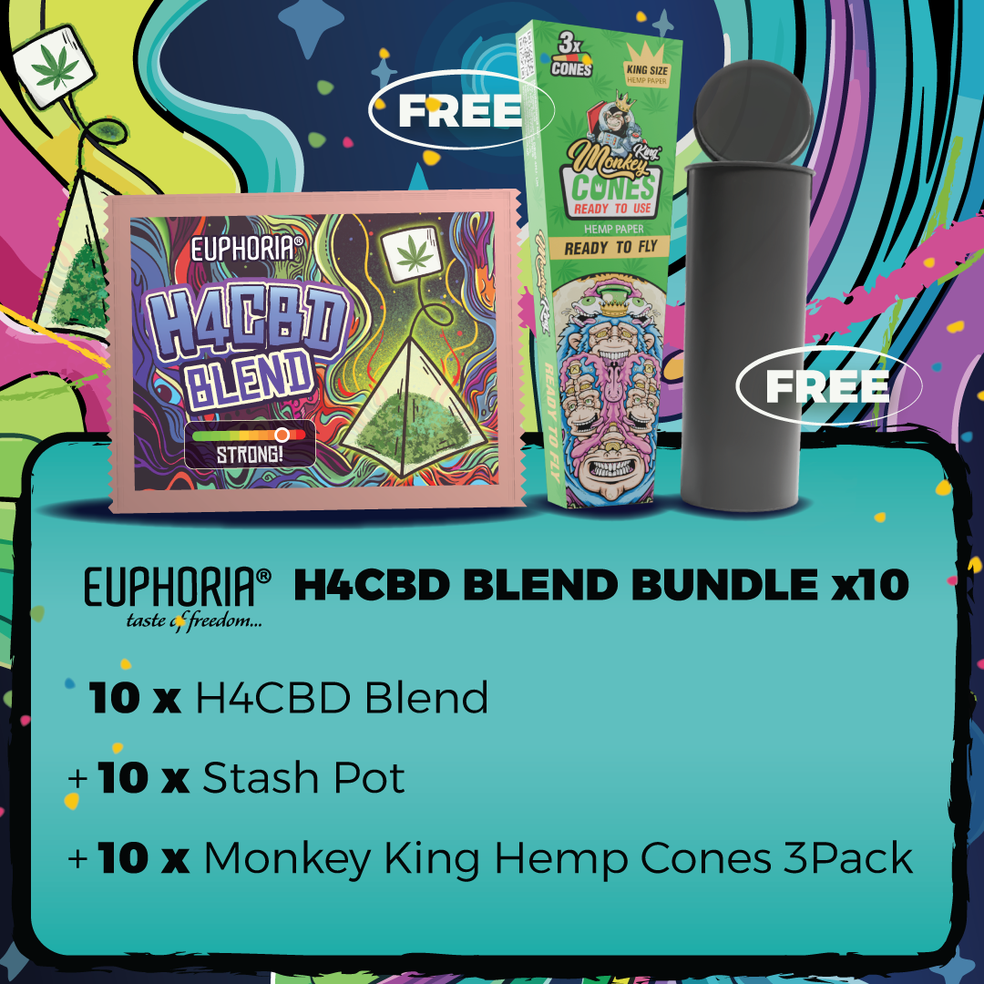 Euphoria - H4CBD Blend (Bundle Includes FREE Stash Pot + Hemp Cones 3 Pack)