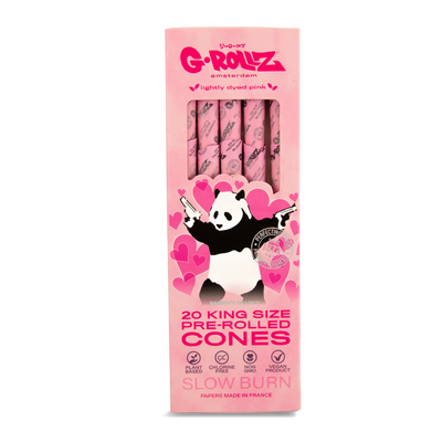 G-Rollz Banksy's Graffiti 'Panda Gunnin' Pink King Size Pre-rolled Cones 20pcs Pack