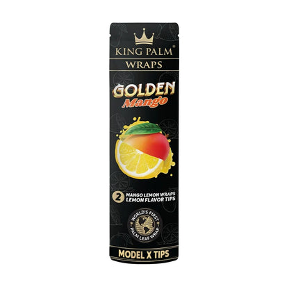 King Palm XL Palm Leaf Wraps + Model X Tips - Golden Mango (15pcs)