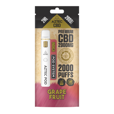 Aztec CBD Premium CBD Pod System 2000mg 2ml - Grape Fruit