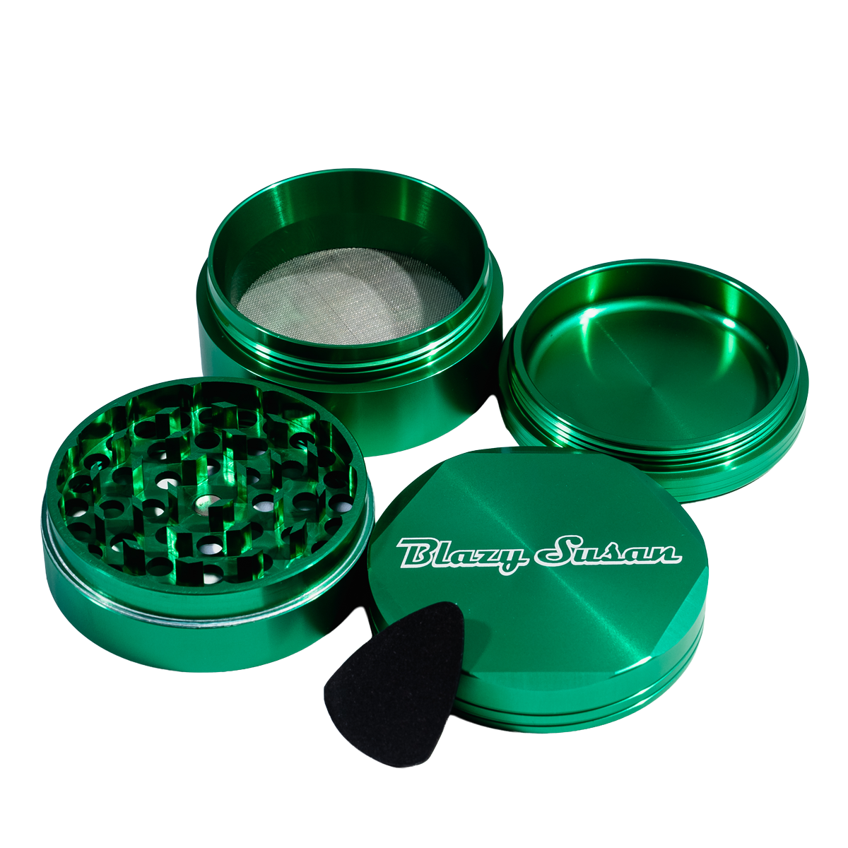 Blazy Susan 4 Piece 2.5" Grinder - Green