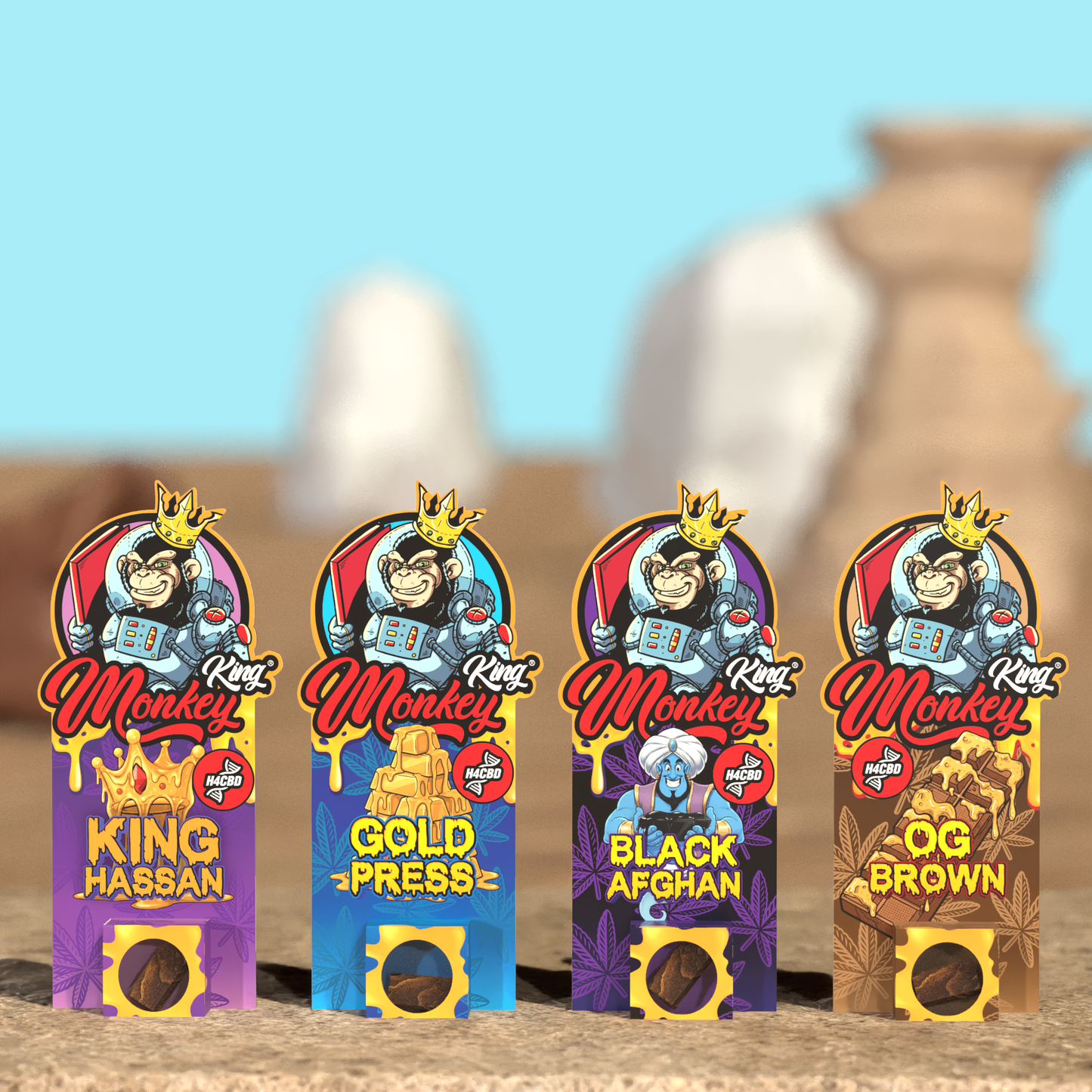 Monkey King H4CBD Hash Incense Extreme High Strength: King Hassan - 1.75g (Single Piece)