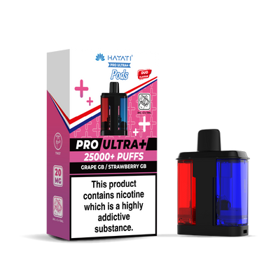Hayati Pro Ultra 25K Refill Pods: Grape Gb / Strawberry Gb - 20mg