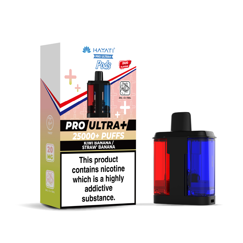 Hayati Pro Ultra 25K Refill Pods: Kiwi Banana / Strawberry Banana - 20mg