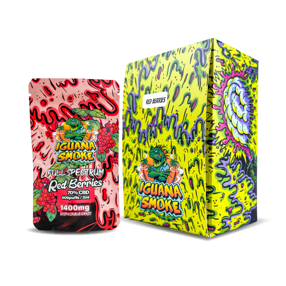 Iguana Smoke CBD Vape Cartridges 2ml: Red Berries - 1400mg