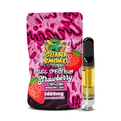Iguana Smoke CBD Vape Cartridges 2ml: Strawberry - 1400mg