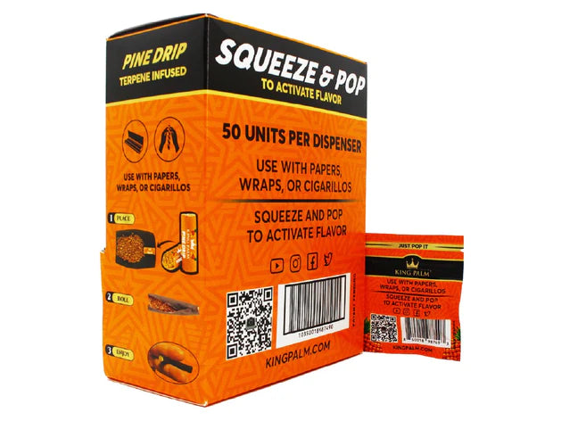 King Palm Flavoured Squeeze & Pop Tips - Pine Drip (50pcs)