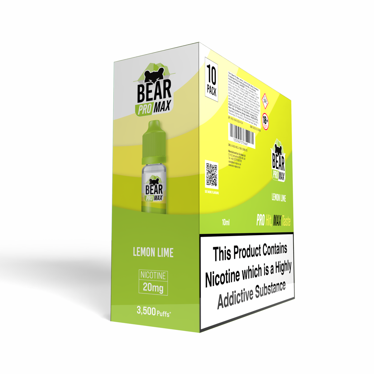 BEAR Pro MAX Salts: Lemon Lime - 20mg (10 Pack)