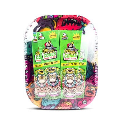Monkey King Rolling Tray Box + Hemp Cones: Monsters (Single Piece)