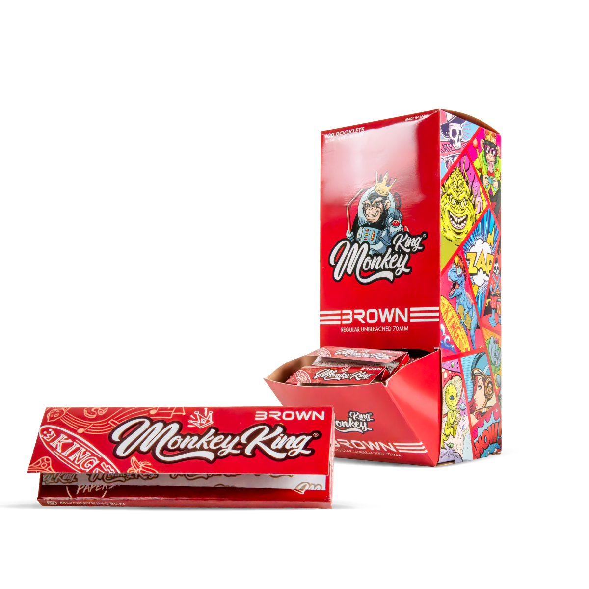 Monkey King Regular Rolling Papers: Brown (100 Pack)