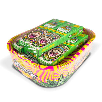 Monkey King Rolling Tray Box + Hemp Cones: Hypnotic (Single Piece)