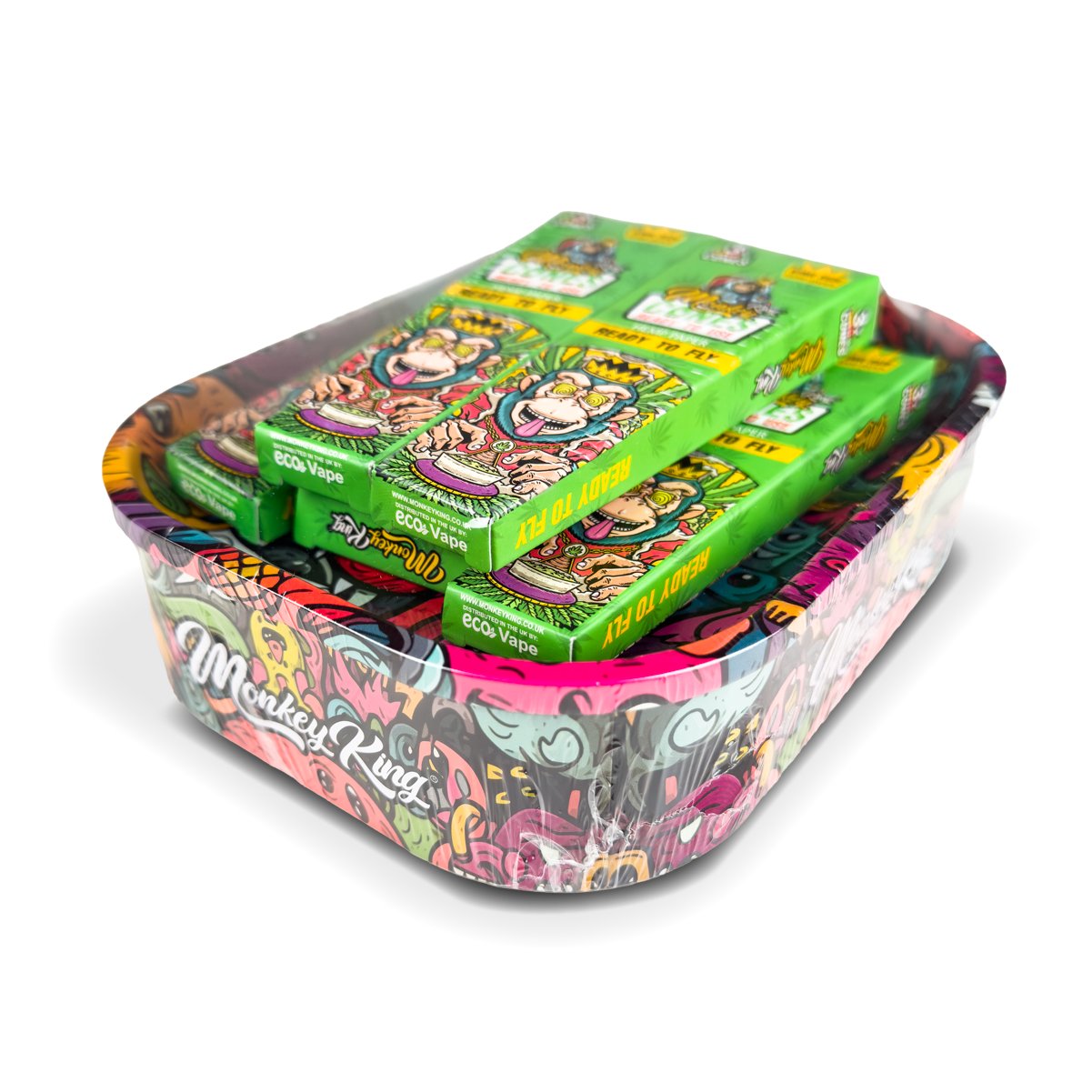 Monkey King Rolling Tray Box + Hemp Cones: Monsters (Single Piece)