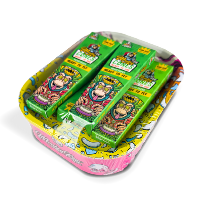 Monkey King Rolling Tray Box + Hemp Cones: Skulls (Single Piece)