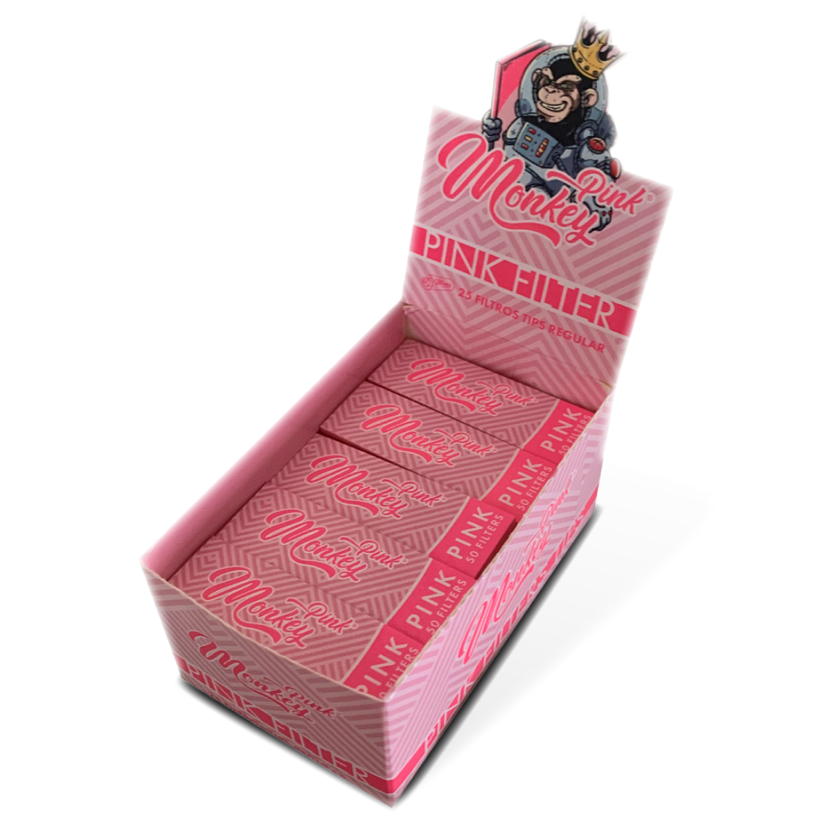 Monkey King Card Filter Tips: Pink (25 Pack)