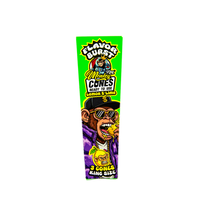 Monkey King: King Size Flavor Burst Cones (24 Pack) - Lemon Lime